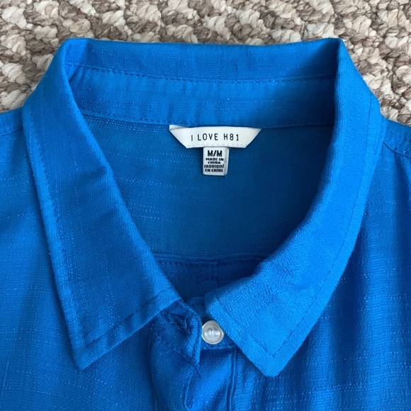 Forever 21 Blue Sleeveless Button Down Tank Top - Picture 3 of 5